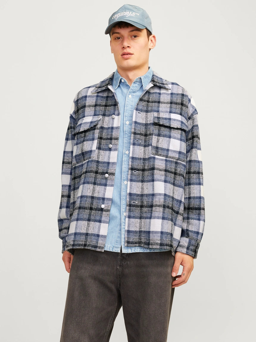 JACK & JONES Check Overshirt in BLUE
