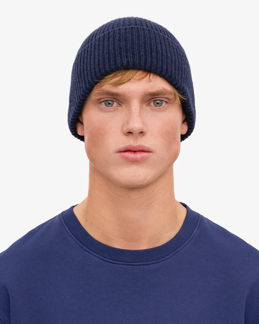 COLORFUL STANDARD Merino Wool Beanie in MARINE BLUE