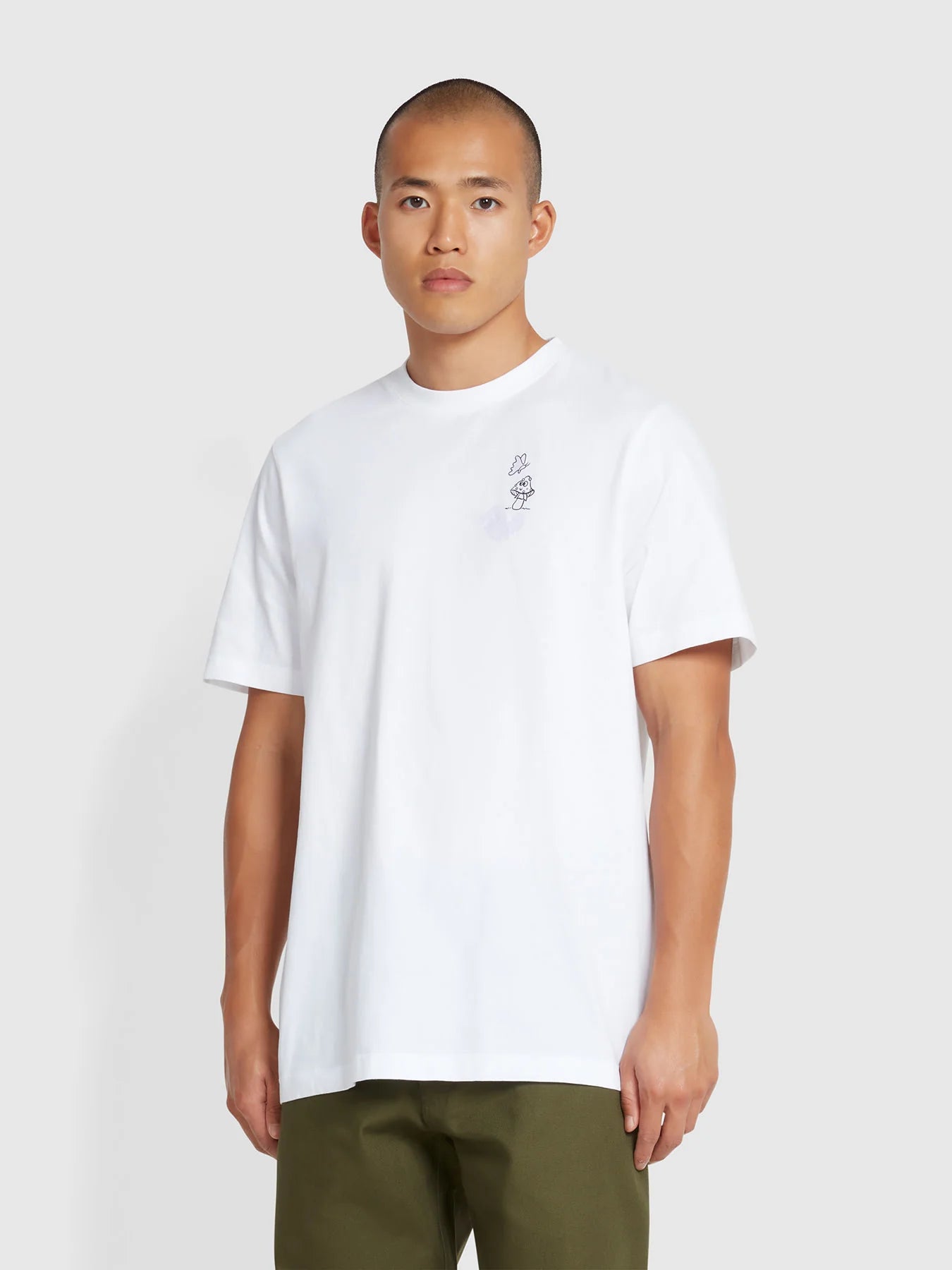 FARAH Darwin Graphic T-Shirt in WHITE