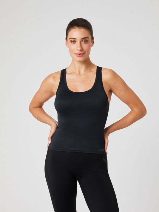Womens BJORN BORG Soft Racerback Tank Top in BLACK