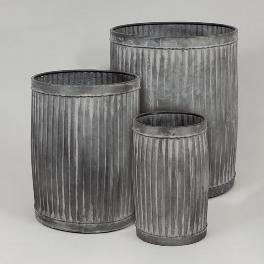 LIGHT & LIVING Freesia Vintage Style Zinc Flower Pots (Small)