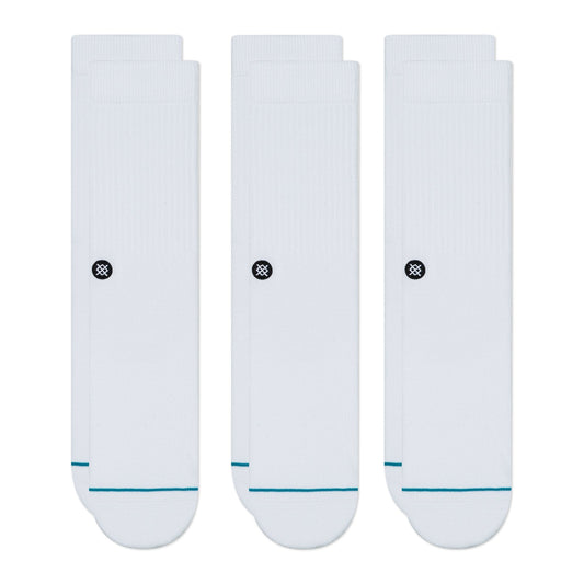 STANCE Icon 3 Pack Socks in WHITE