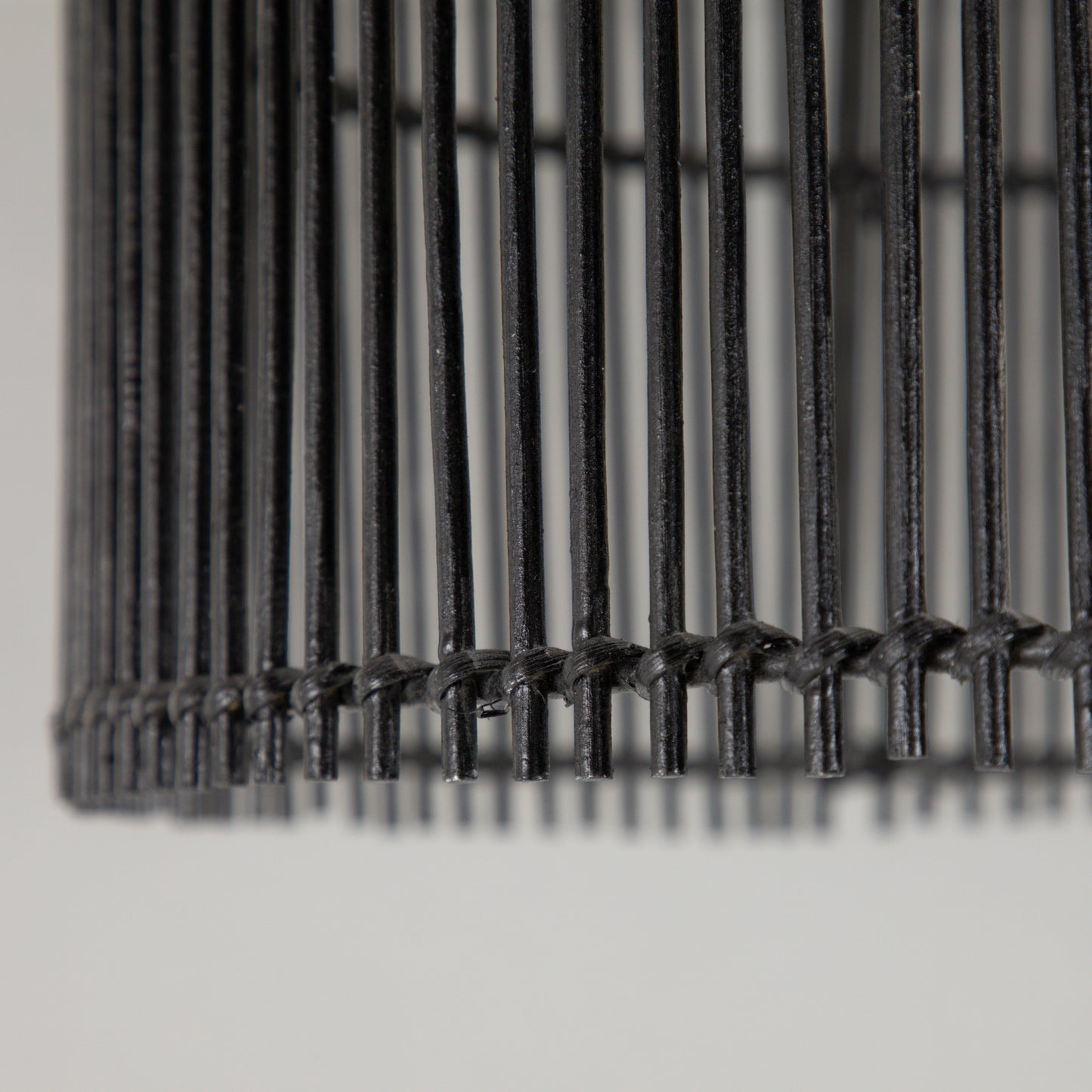 LIGHT & LIVING Rodger Bamboo Light Shade in BLACK (40cm Diameter)