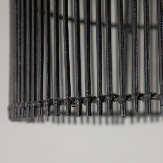 LIGHT & LIVING Rodger Bamboo Light Shade in BLACK (40cm Diameter)