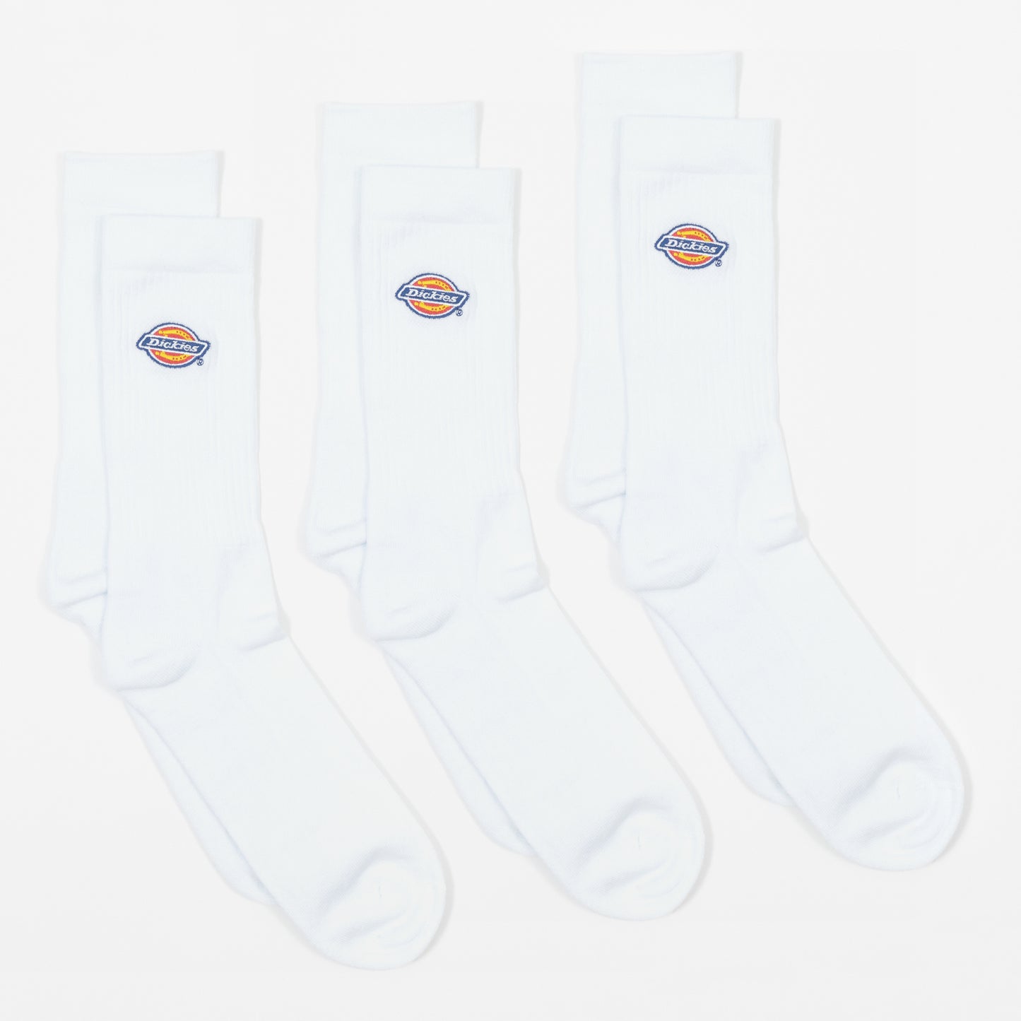 DICKIES 3 Pack Valley Grove Logo Socks in WHITE