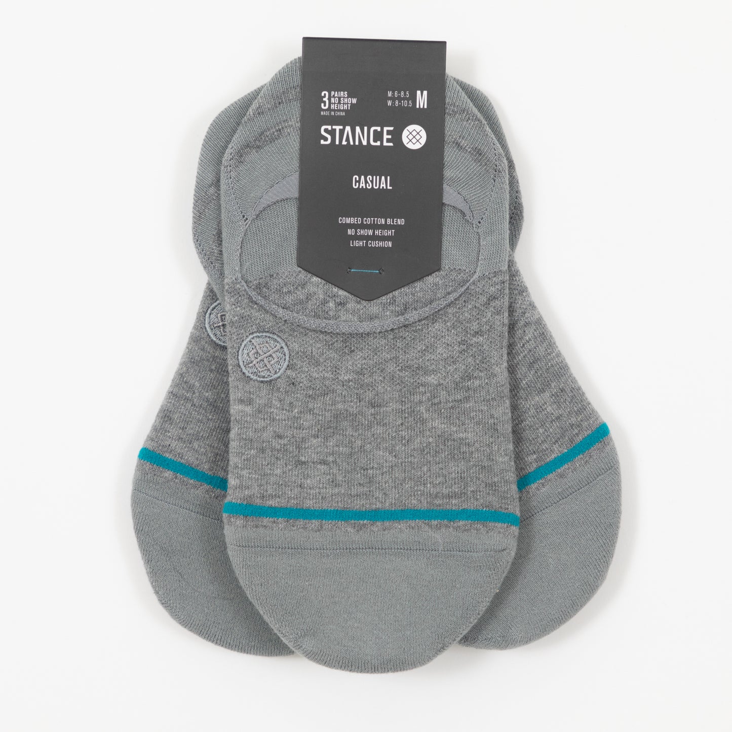 STANCE 3 Pack No Show Socks in GREY