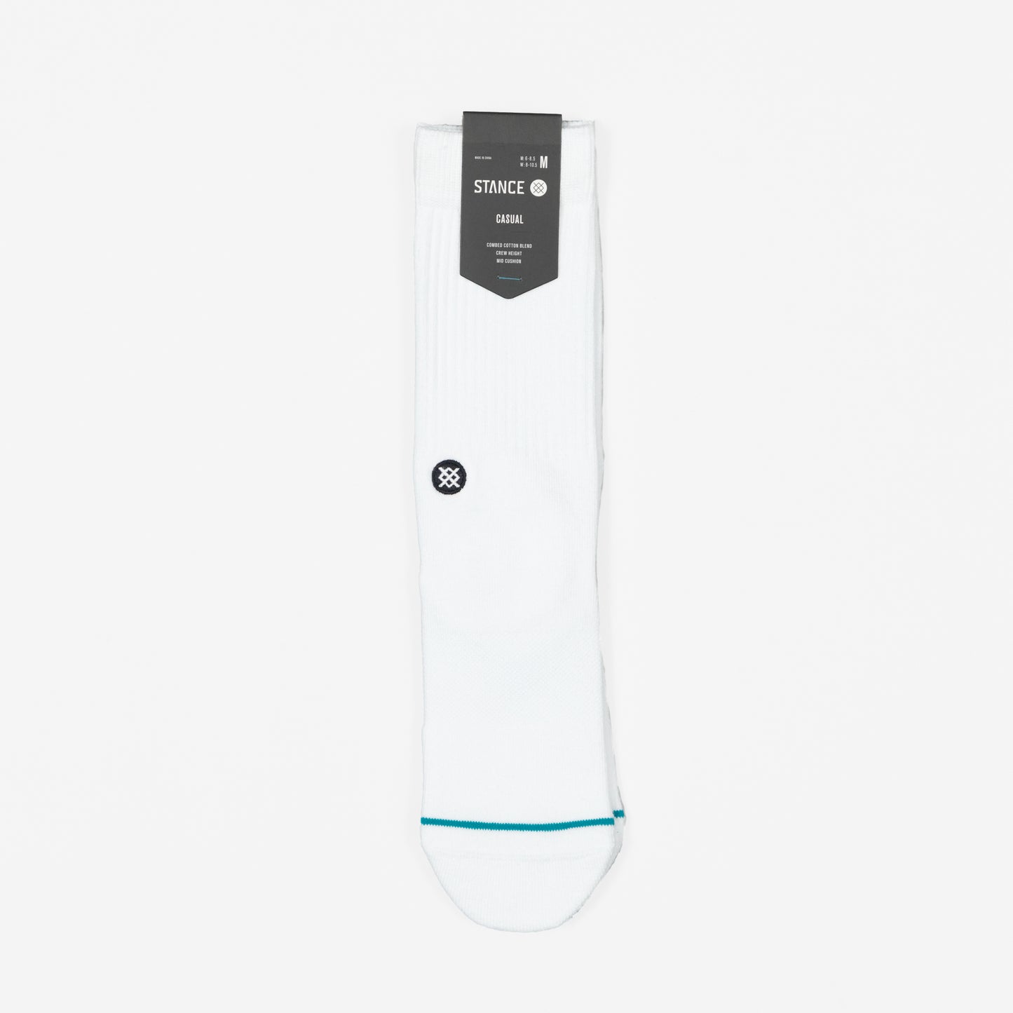 STANCE Icon Classic Crew Socks in WHITE