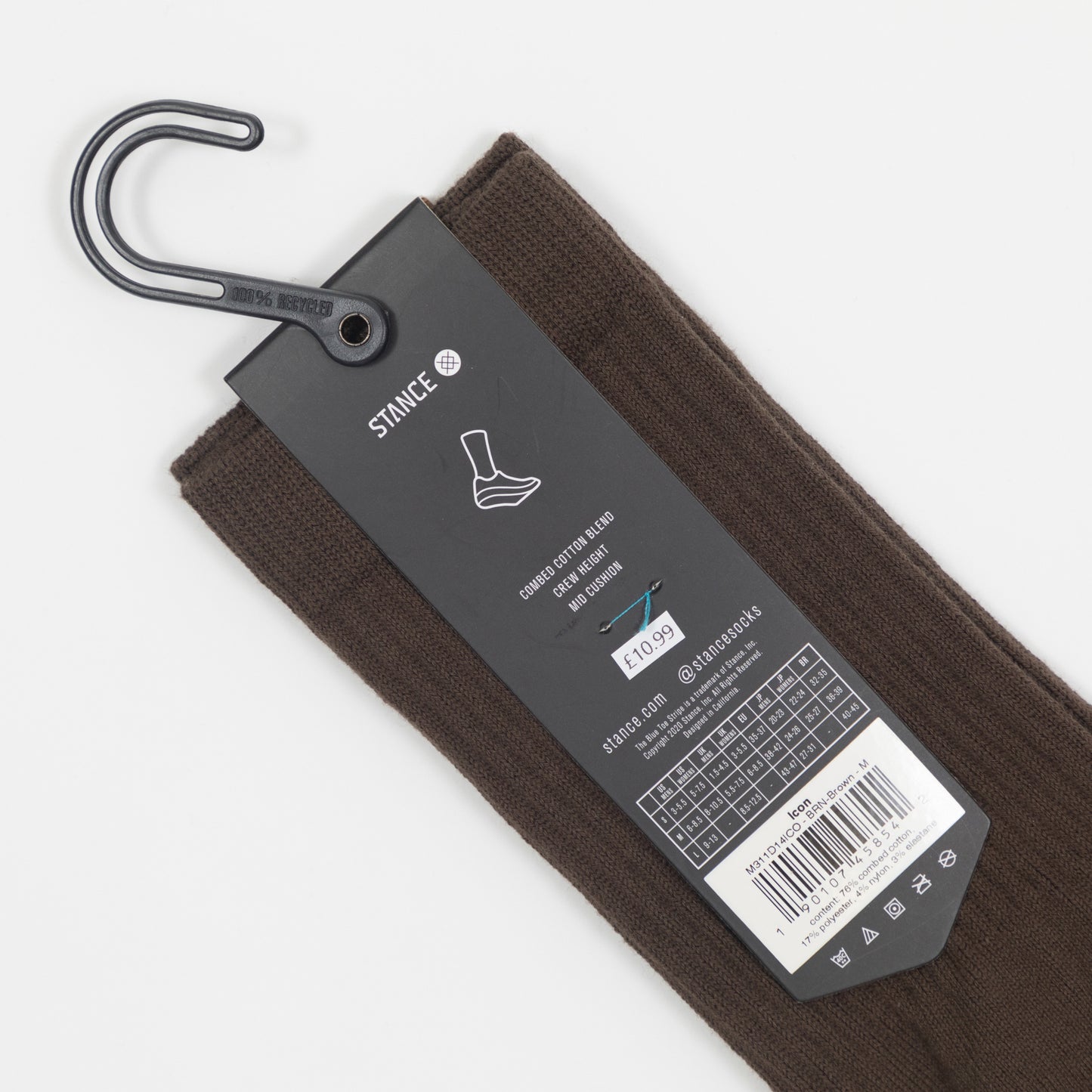STANCE Icon Classic Crew Socks in BROWN