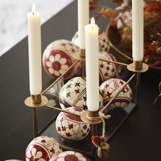 MADAM STOLTZ Glass Box Christmas Candle Display