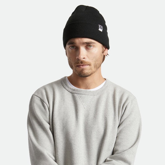 BRIXTON Harbor Beta Watch Cap Beanie in BLACK