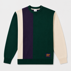 PARLEZ Area Crew Knit Sweatshirt in Deep Green & Navy