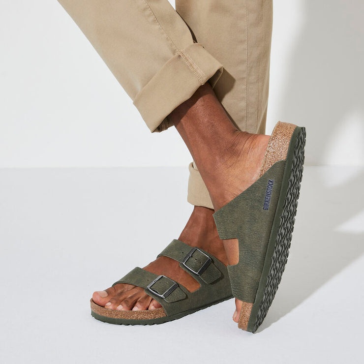 BIRKENSTOCK Arizona Birko-Flor Nubuck Sandals in GREEN