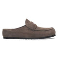 BIRKENSTOCK Naples Suede Buckley Clog in Concrete Gray