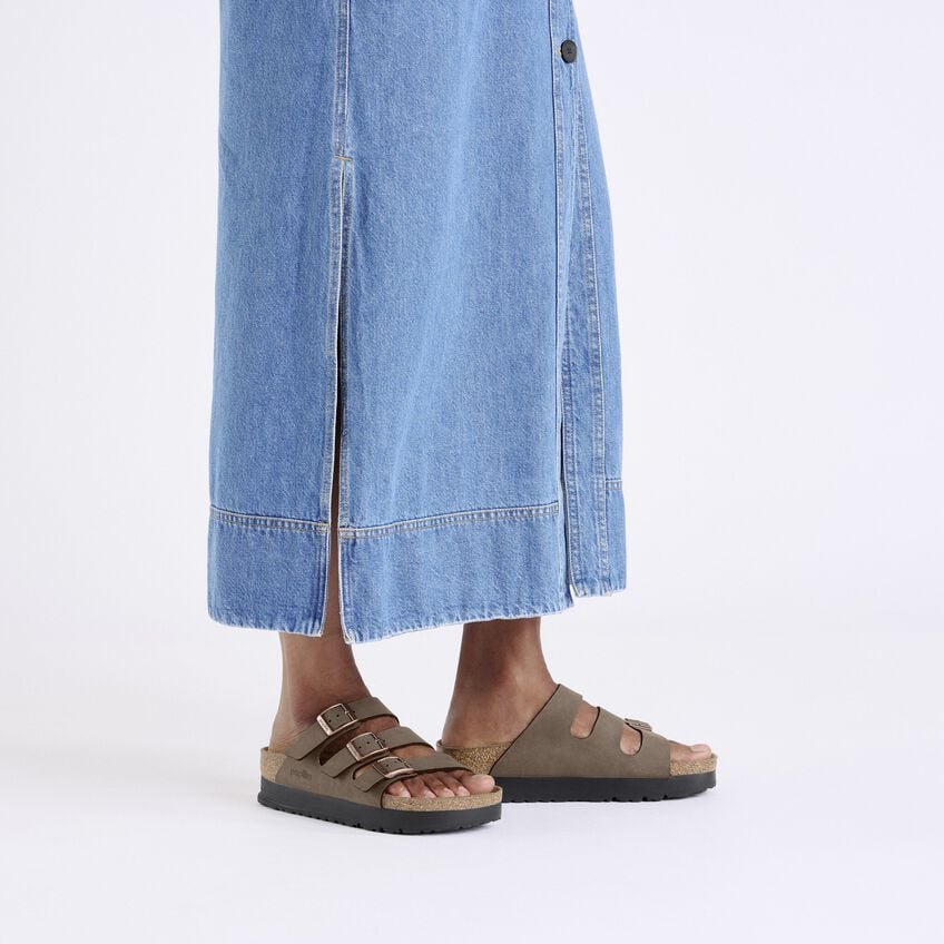 Womens BIRKENSTOCK Florida Flex Platform Birko-Flor Sandals in MOCCA