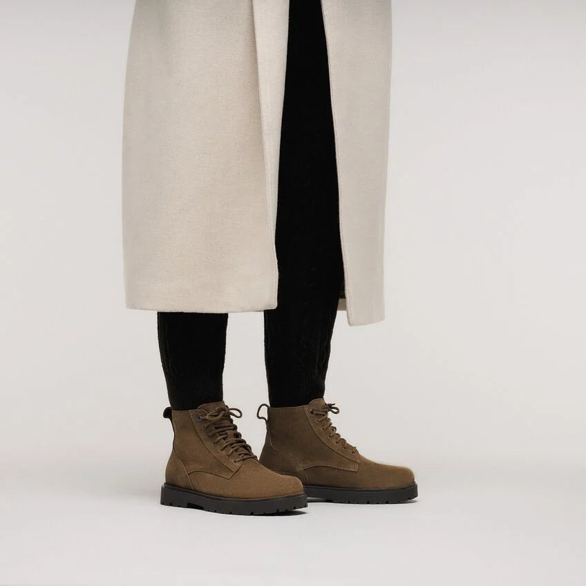 Womens BIRKENSTOCK Highwood Lace Up Mid Boots in DARK TEA