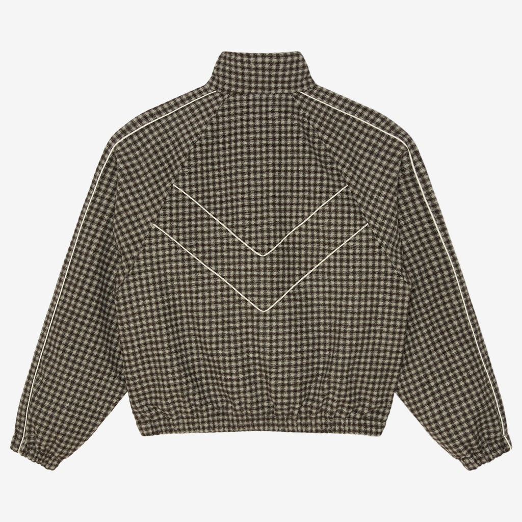 OBEY Leisure Training Jacket in Stone Plaid