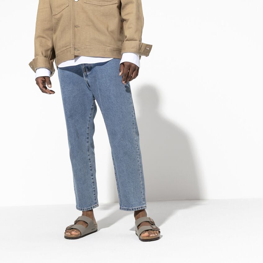 BIRKENSTOCK Arizona Birko-Flor Nubuck Sandals in STONE