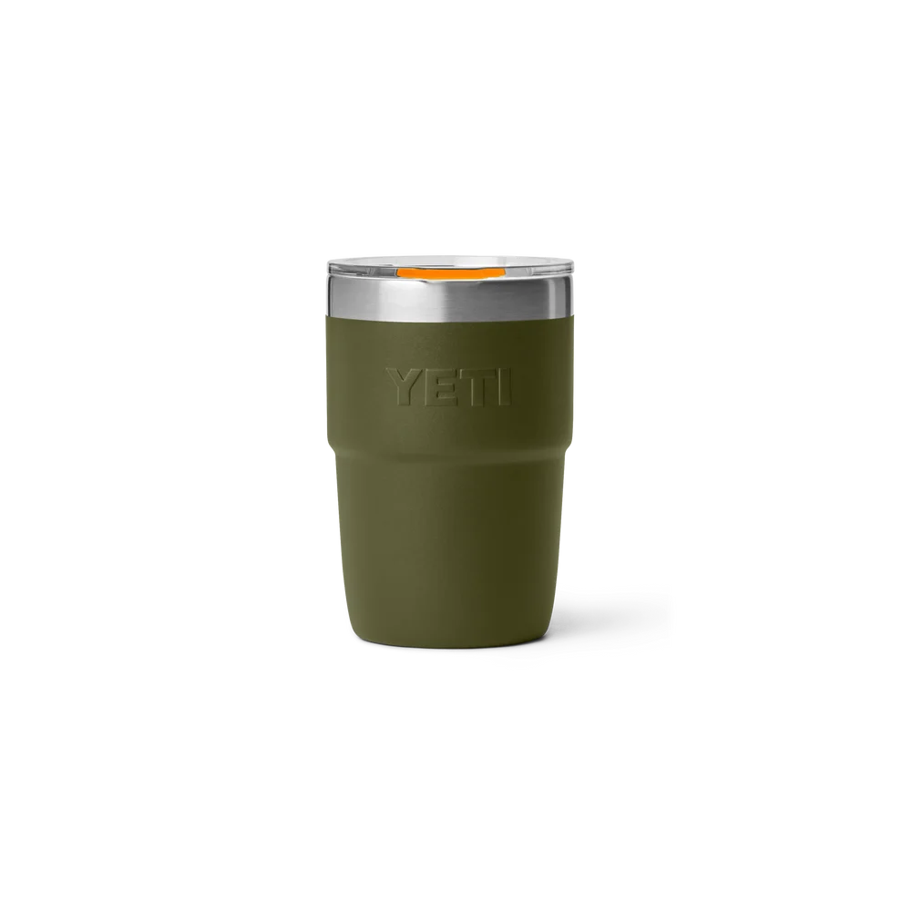 YETI Rambler® 8 oz (236 ml) Stackable Ceramic Cup in Olive & King Crab Orange
