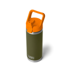 YETI Rambler® 18 oz (532 ml) Bottle With Straw Cap in Olive & King Crab