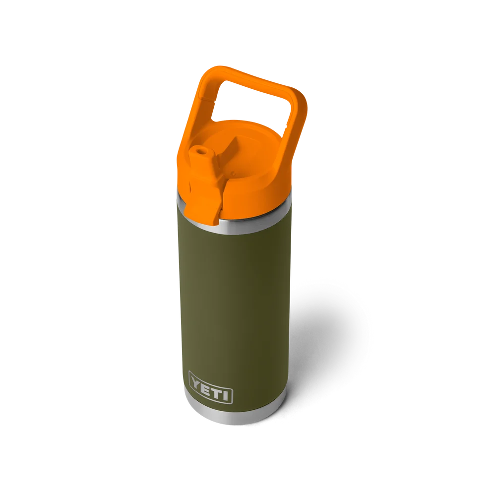 YETI Rambler® 18 oz (532 ml) Bottle With Straw Cap in Olive & King Crab