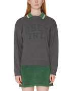 Womens OBEY League Crew Sweater in HEATHER GREY