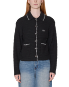 Womens OBEY Amelie Button Down Sweater in OFF BLACK