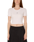 Womens OBEY Jumpy Cropped T-Shirt in WHITE