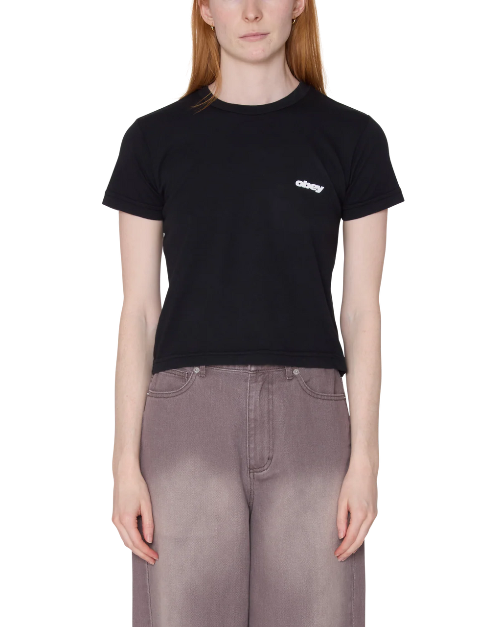 Womens OBEY Speed T-Shirt in DIGITAL BLACK