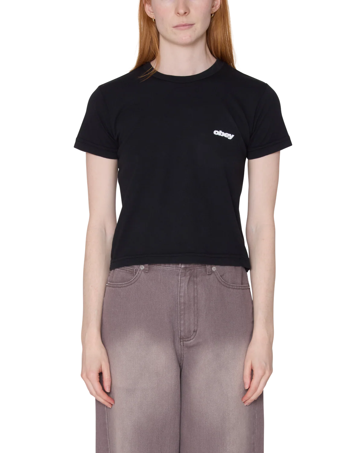 Womens OBEY Speed T-Shirt in DIGITAL BLACK
