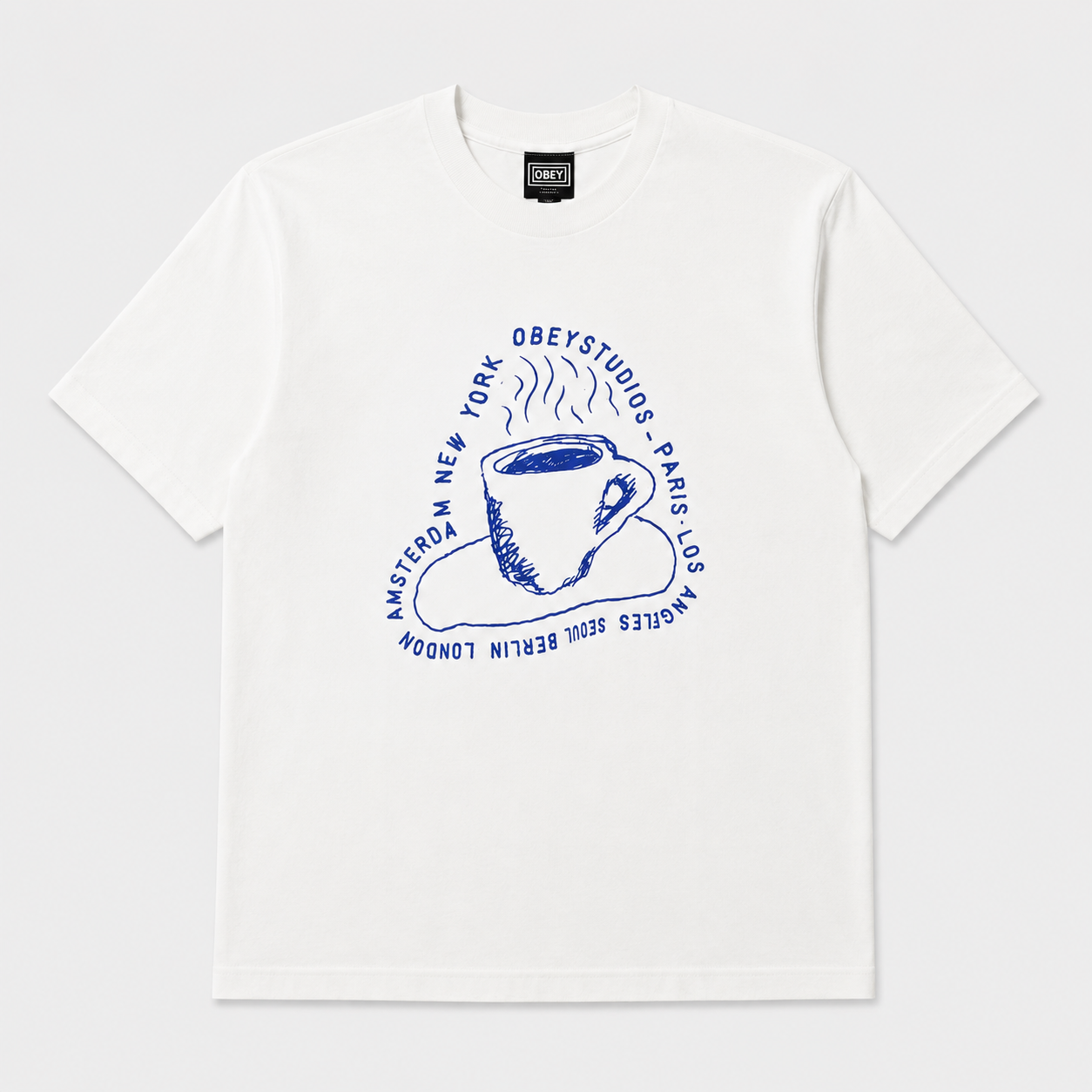 OBEY Cup & Coffee T-Shirt in White