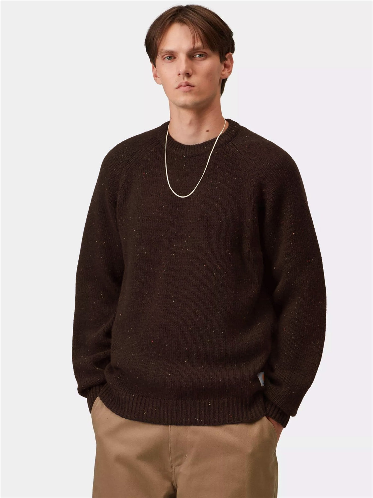 CARHARTT WIP Anglistic Sweater in Speckled Brown