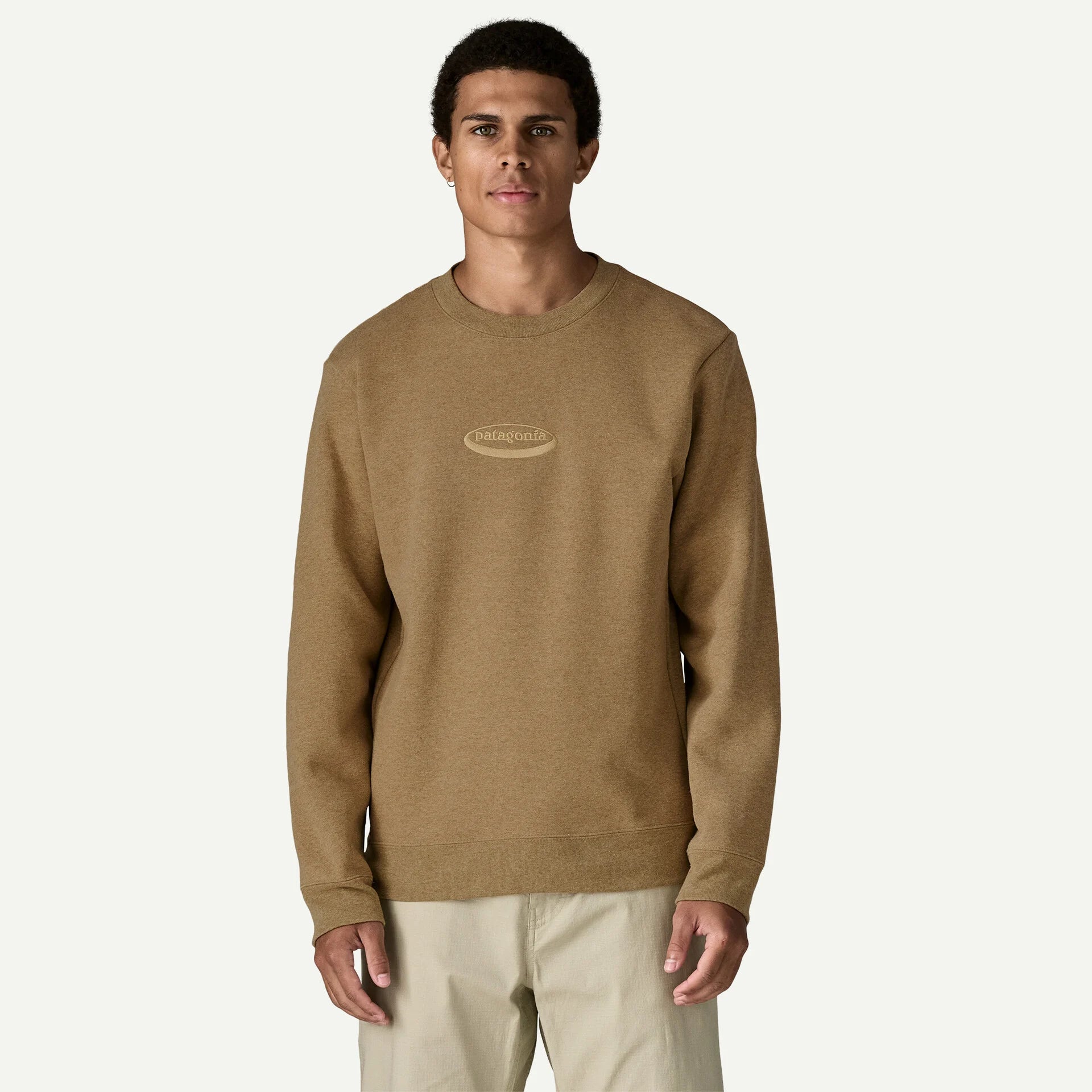 PATAGONIA '95 Oval Logo Uprisal Crew Sweatshirt in BOBCAT BROWN