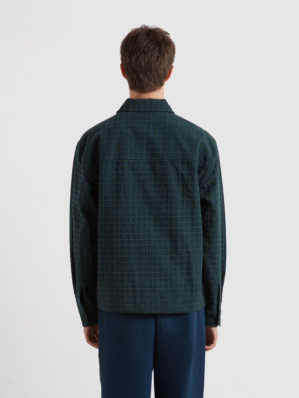 FARAH Photie Long Sleeve Check Shirt in POPLAR GREEN