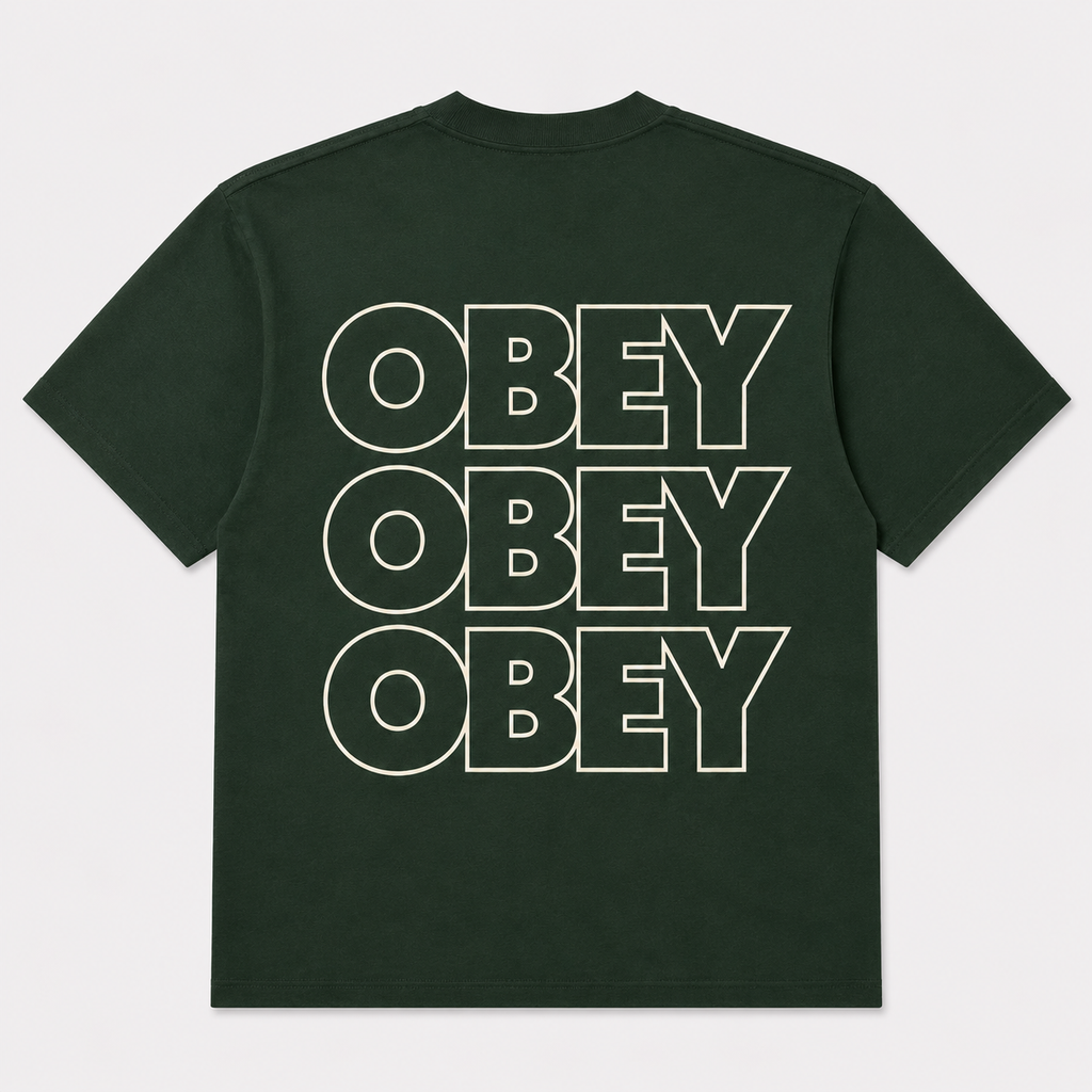 OBEY Treble T-Shirt in Forest Green