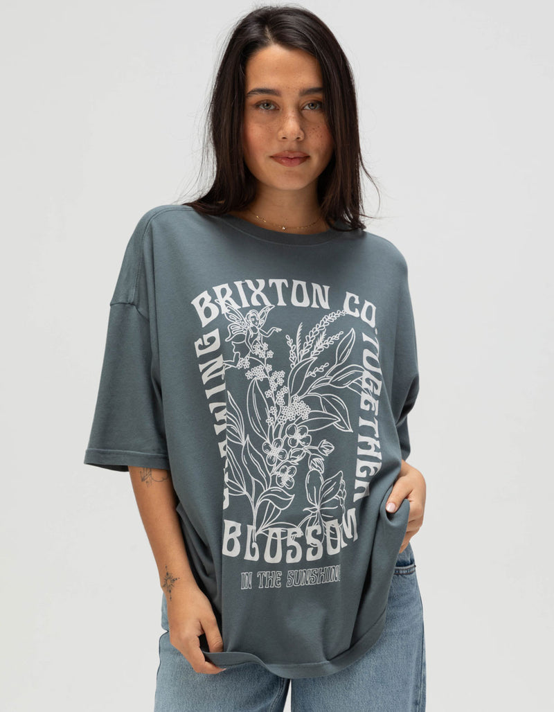 Womens BRIXTON Bloom Oversized T-Shirt in GREEN