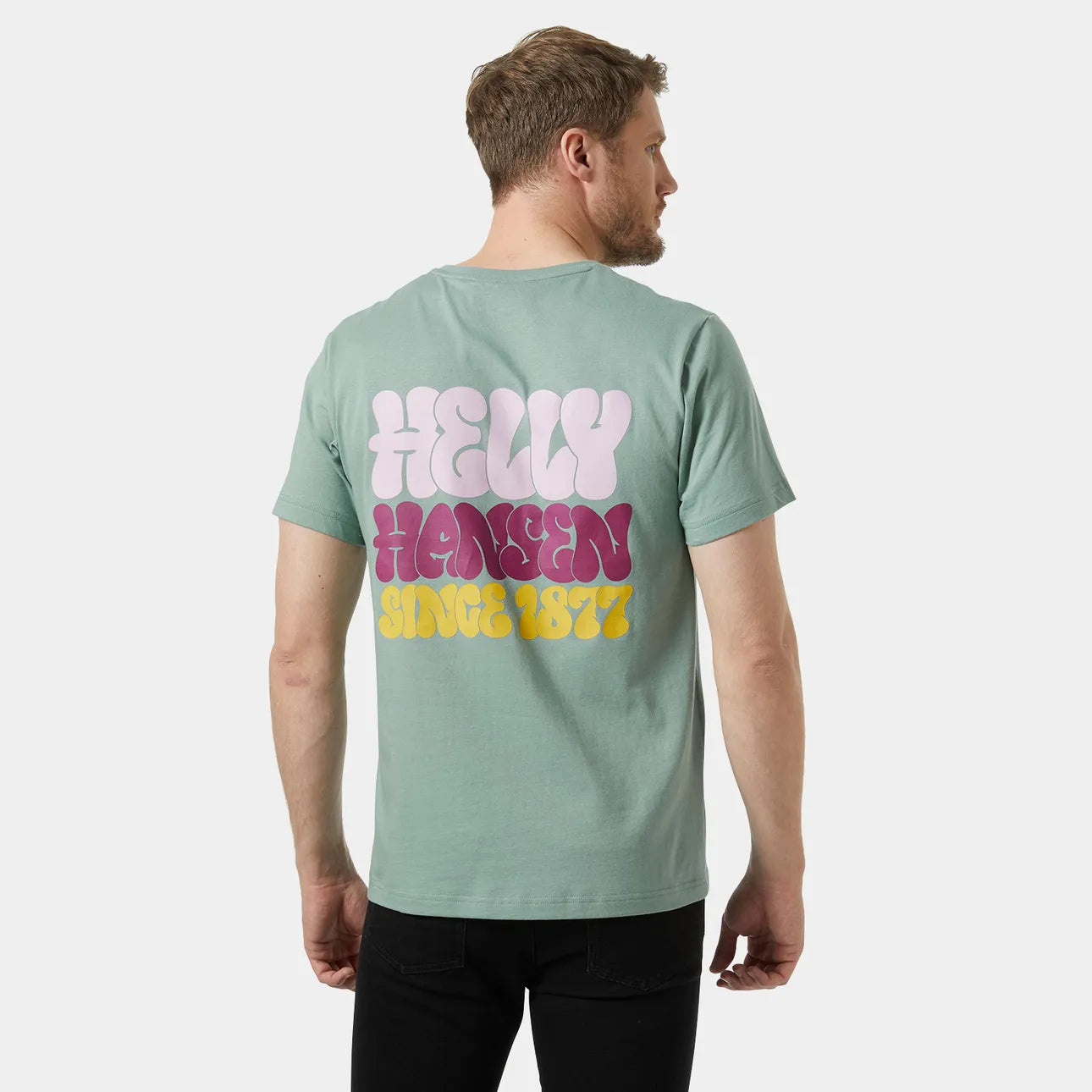 HELLY HANSEN Core Graphic T-Shirt in GREEN & PINK