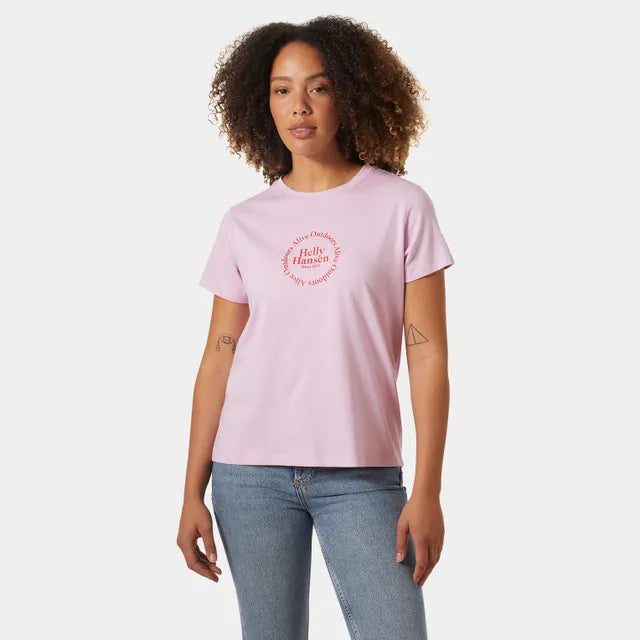 Womens HELLY HANSEN Core Graphic T-Shirt in PINK