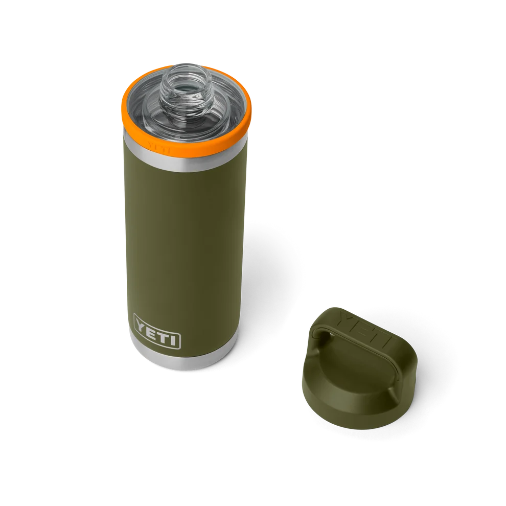 YETI Rambler® 18 oz (532 ml) Bottle with Chug Cap in Olive & King Crab Orange