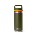 YETI Rambler® 18 oz (532 ml) Bottle with Chug Cap in Olive & King Crab Orange