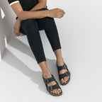 BIRKENSTOCK Arizona Oiled Leather Sandals in BLACK