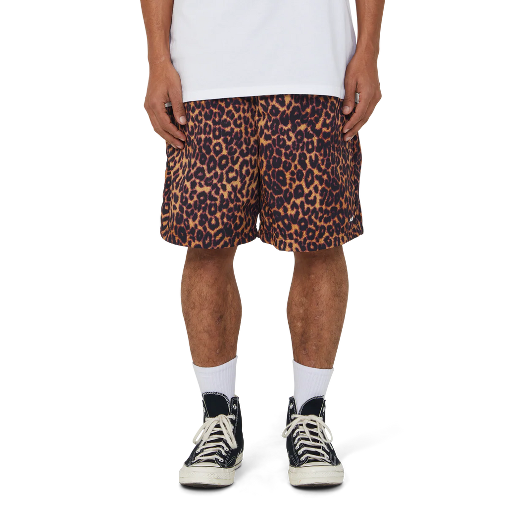 HUF 89 Printed Easy Shorts in BROWN