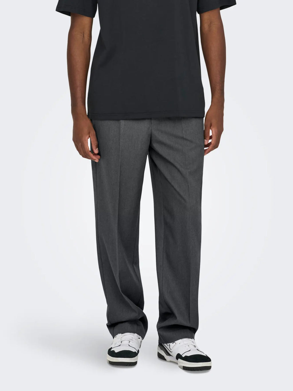 ONLY & SONS Miro Tailored Loose Fit Trousers in DARK GREY