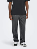ONLY & SONS Miro Tailored Loose Fit Trousers in DARK GREY