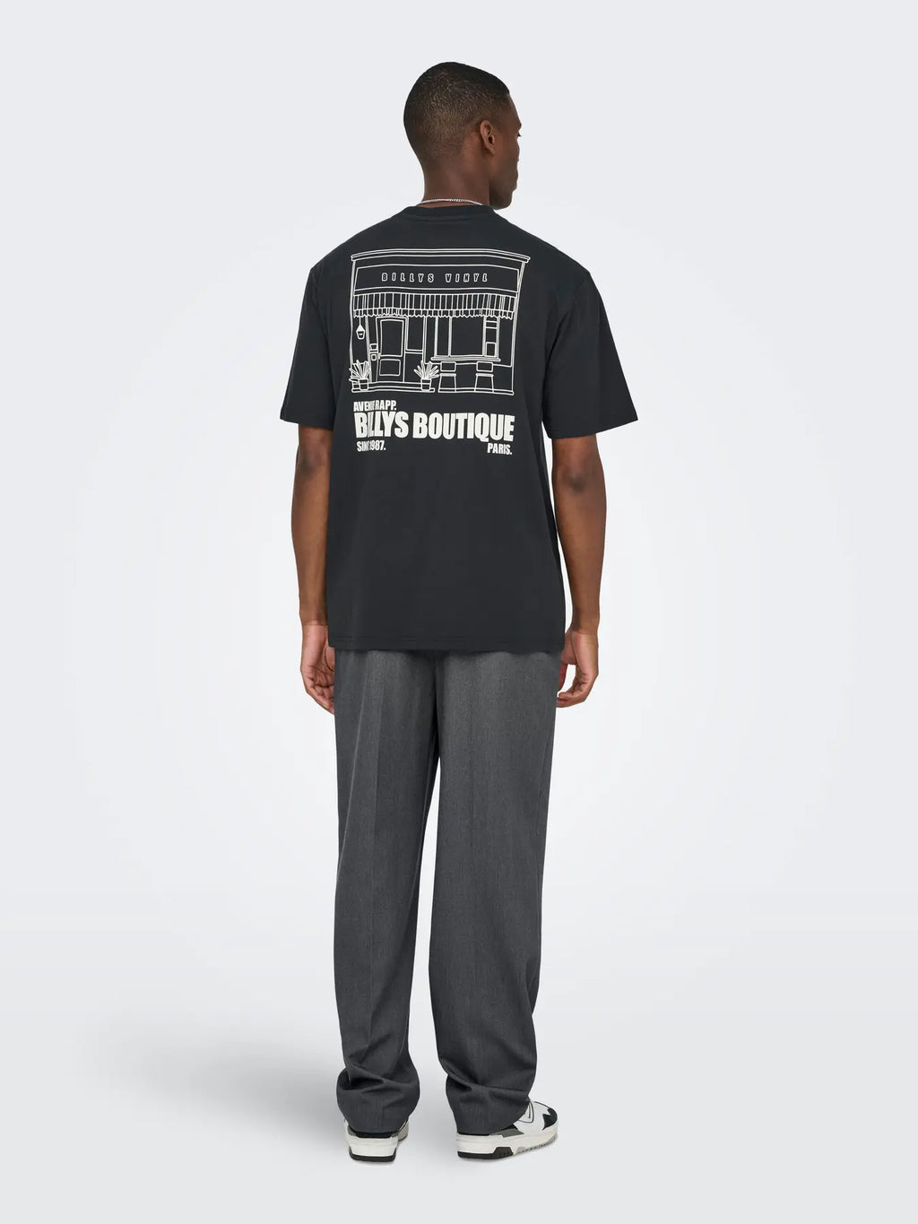 ONLY & SONS Miro Tailored Loose Fit Trousers in DARK GREY