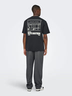 ONLY & SONS Miro Tailored Loose Fit Trousers in DARK GREY