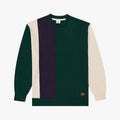 PARLEZ Area Crew Knit Sweatshirt in Deep Green & Navy