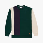 PARLEZ Area Crew Knit Sweatshirt in Deep Green & Navy