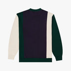 PARLEZ Area Crew Knit Sweatshirt in Deep Green & Navy