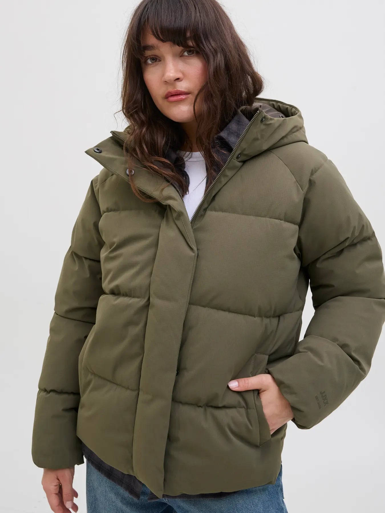 Womens JJXX Puffer Jacket in GREEN