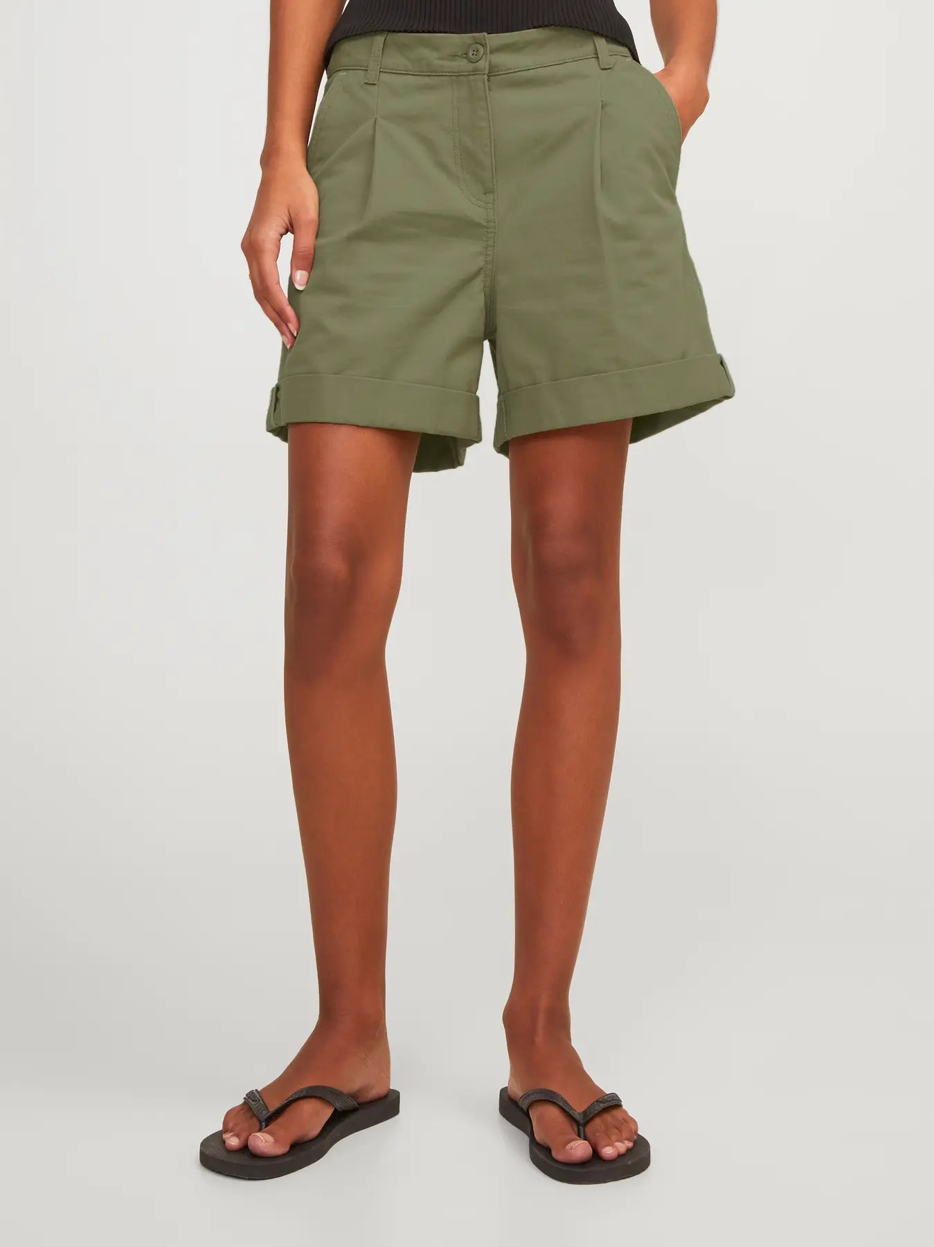 Womens JJXX Maddy Canvas Shorts GREEN